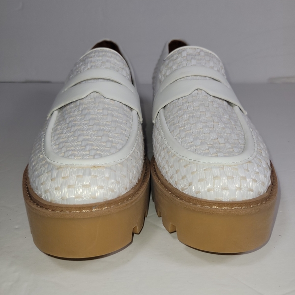Franco Sarto Balin Platfoem White and Tan Loafers - Picture 4 of 12